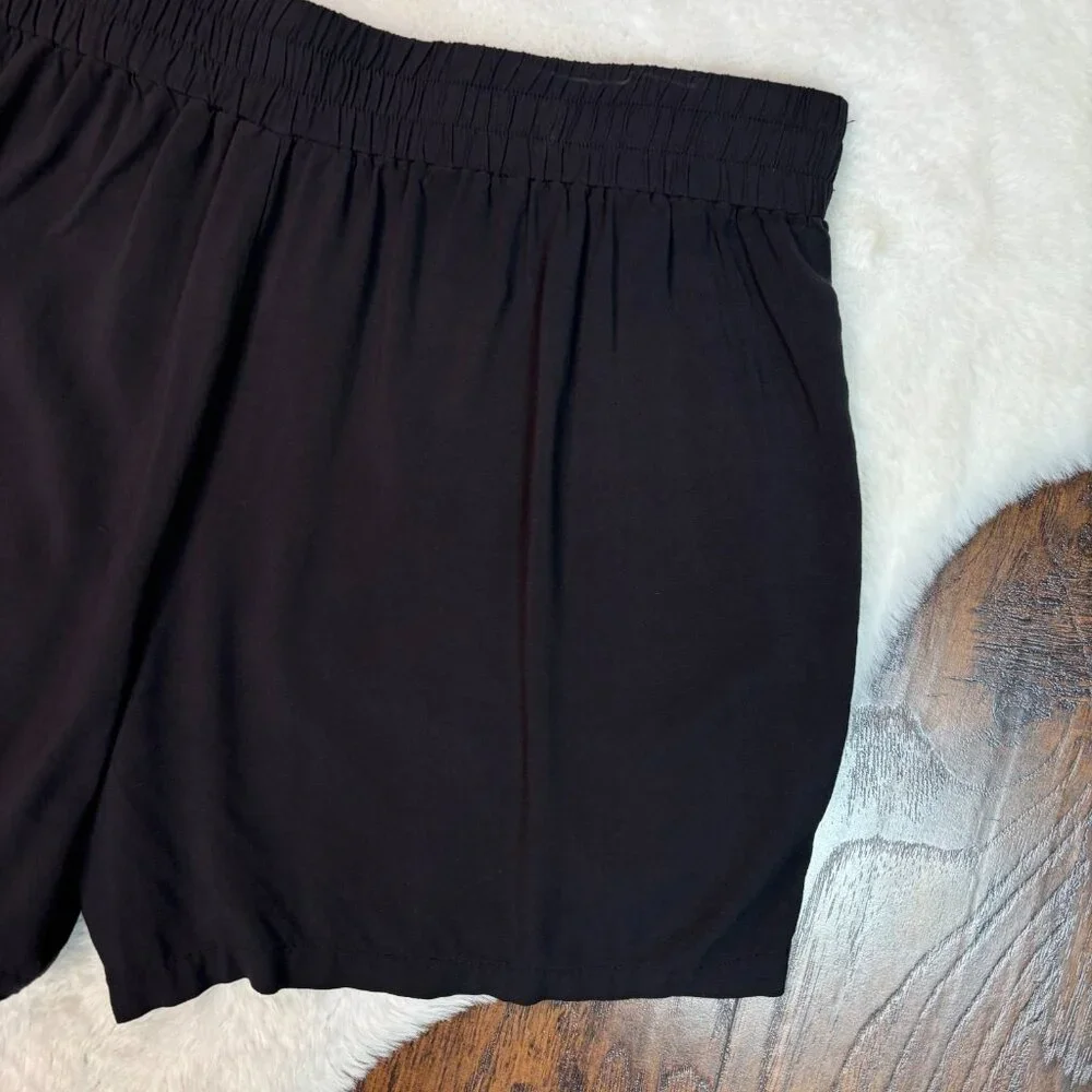 Wildfox Pull-On Shorts XL Black High-Rise Elastic Waist Pockets Casual Women's‎